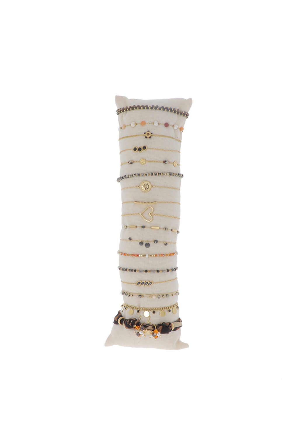 Mayorista Bohm - Juego de 17 pulseras - dorado y negro - incluye soporte de exhibición