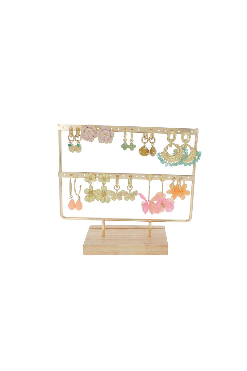 Grossiste Bohm - Kit de 20 (10+10) boucles - doré multi - présentoir offert