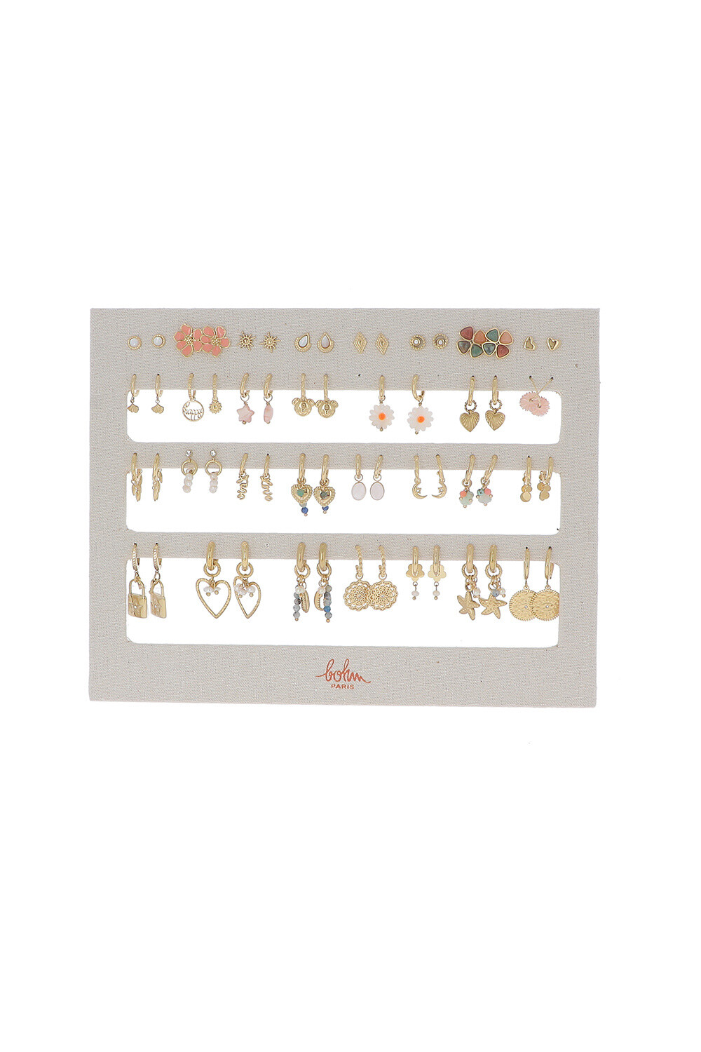 Grossiste Bohm - Kit de 24 boucles - doré mix - PRESENTOIR OFFERT