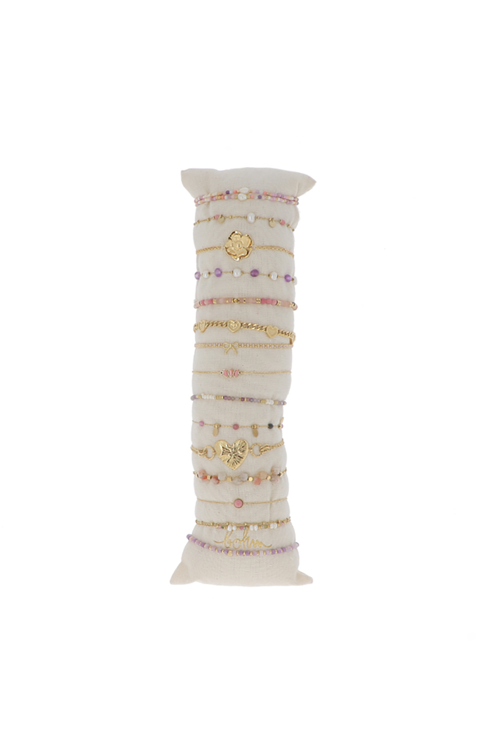 Mayorista Bohm - Juego de 15 pulseras - mezcla violeta - soporte de exhibición incluido