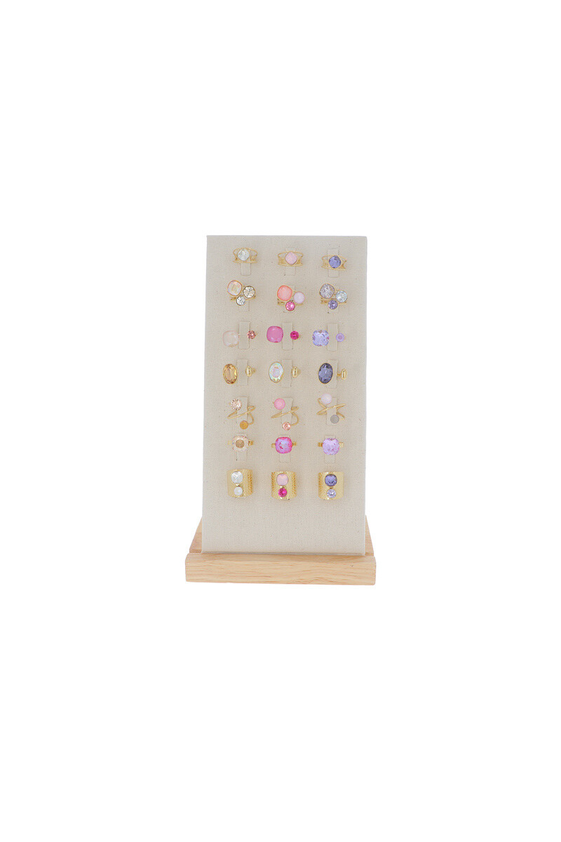 Mayorista Bohm - Kit of 21 Rings - Mix Pink Gold - Decorado con Cristales Swarovski®