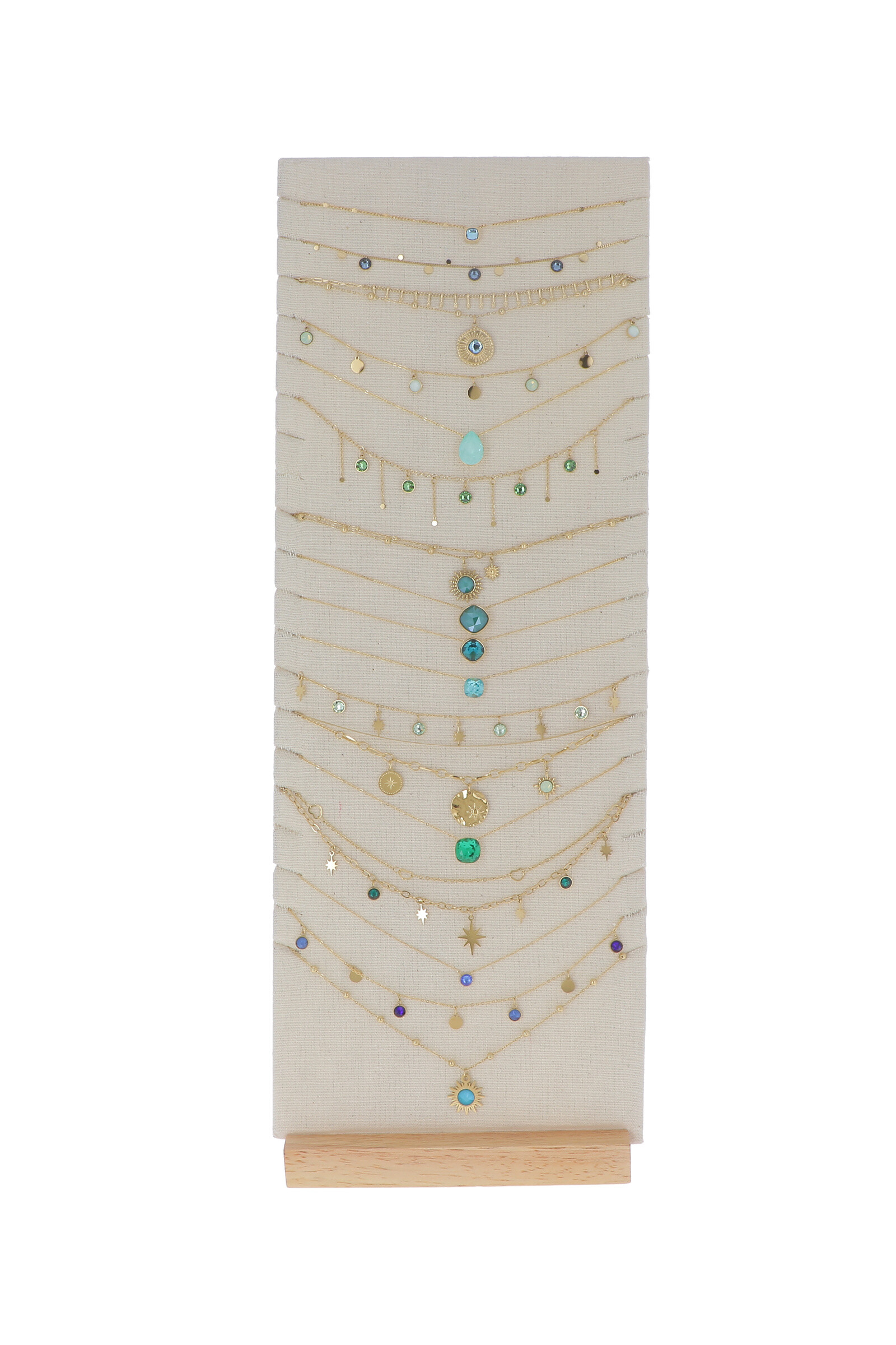 Großhändler Bohm - Kit von 17 Halsketten - goldenes goldenes Gold - Angebotsdisplay