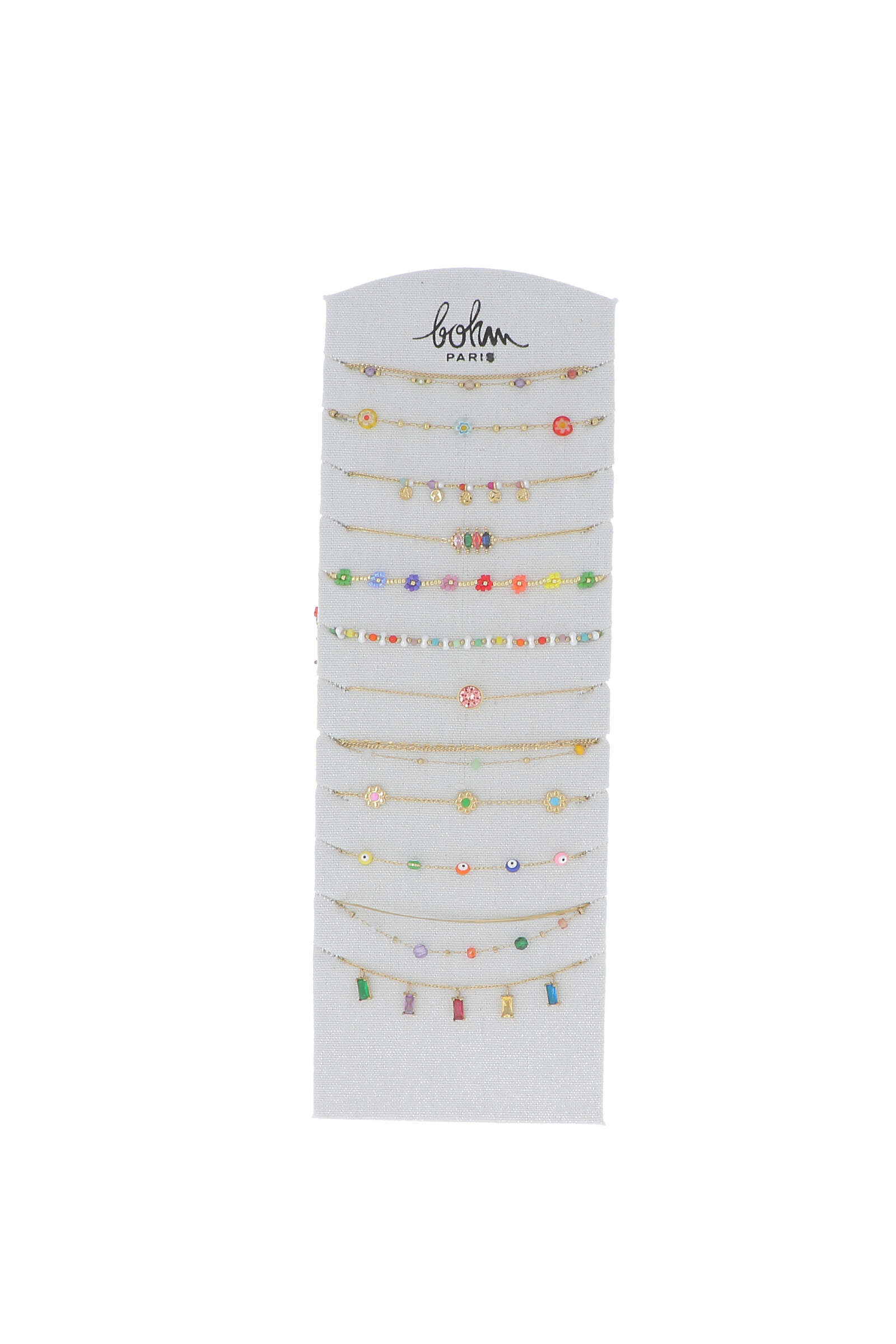 Großhändler Bohm - Kit von 24 (12+12) Armbänder - Multi Gold - kostenloses Display