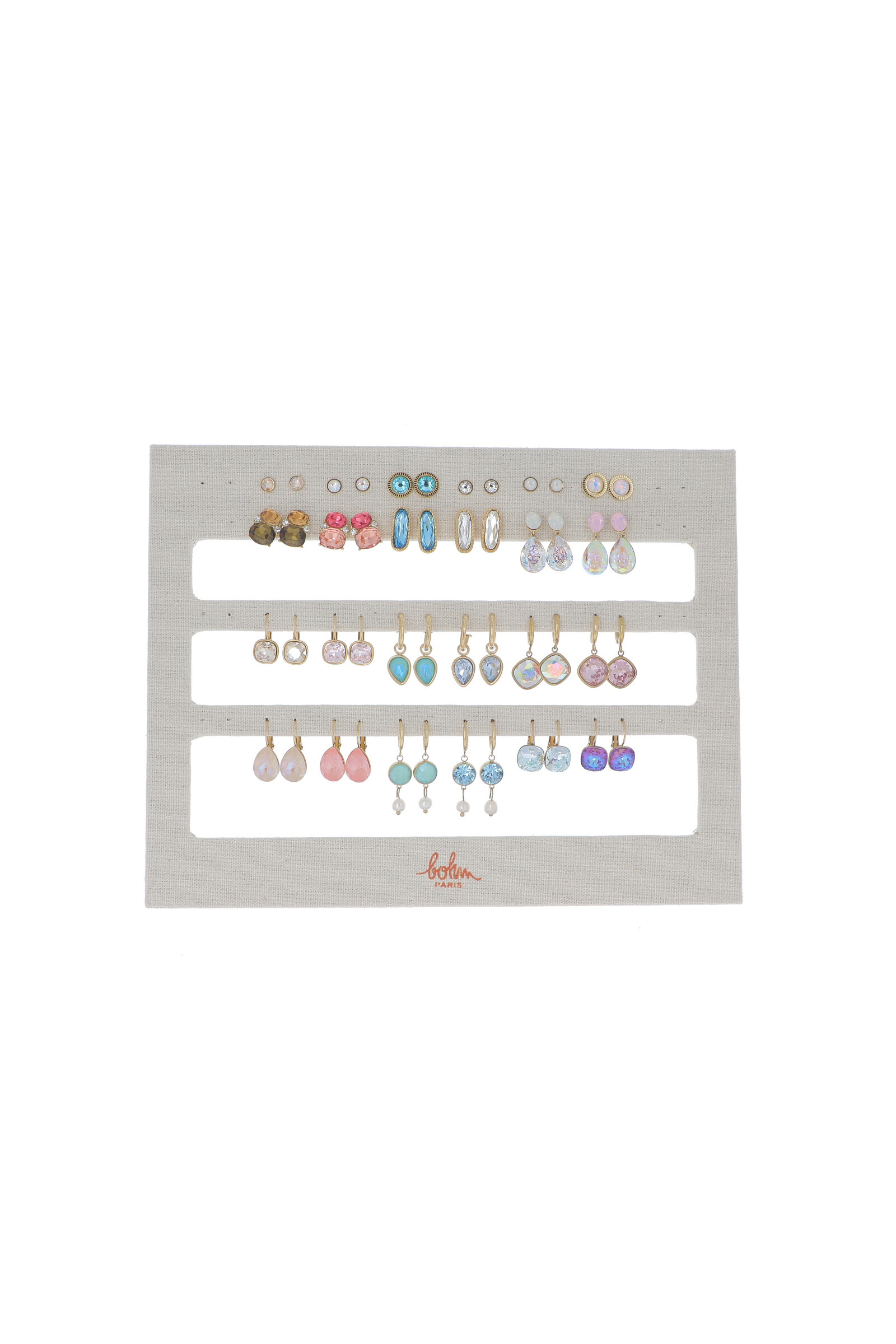 Mayorista Bohm - Kit de 24 Boucles - Multi Gold - Decorado con Cristales Swarovski®