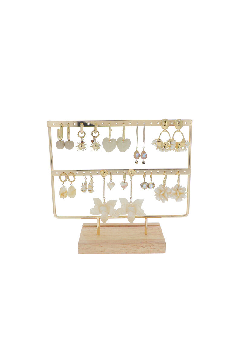 Grossiste Bohm - Kit de 22 (11+11) boucles - doré crème - présentoir offert