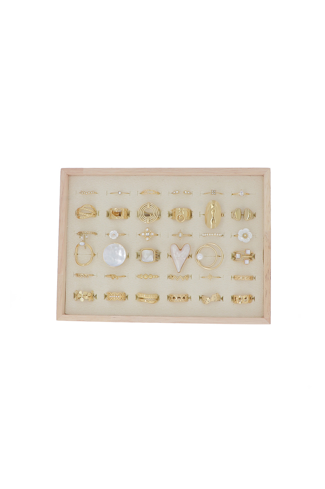 Wholesaler Bohm - Kit of 36 rings - white gold - display stand included
