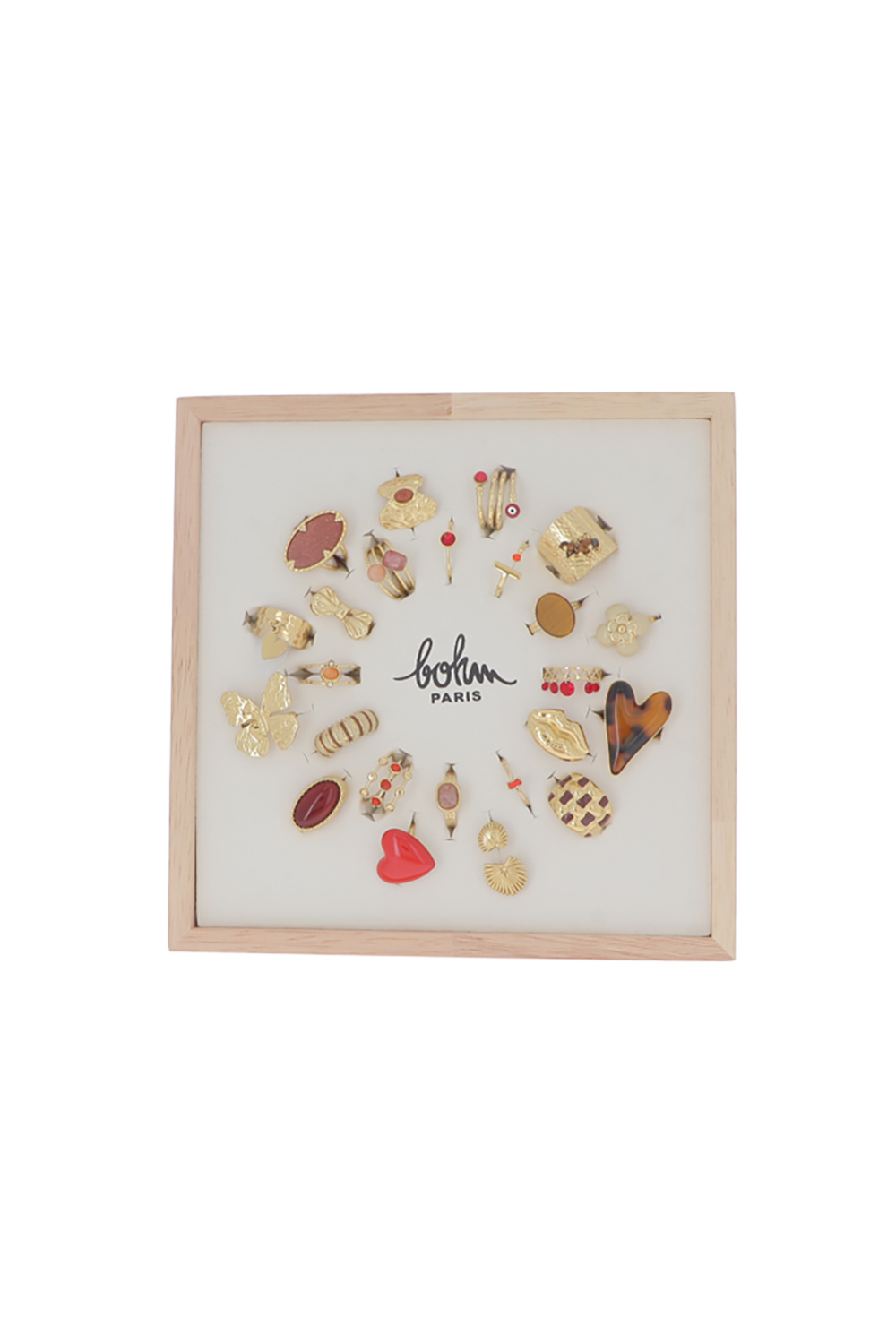 Mayorista Bohm - Juego de 24 anillos - dorado marrón - EXPOSITOR GRATIS INCLUIDO
