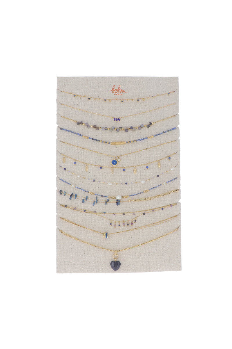 Großhändler Bohm - Set mit 24 (12+12) Halsketten – Blaugold – kostenlose Präsentation