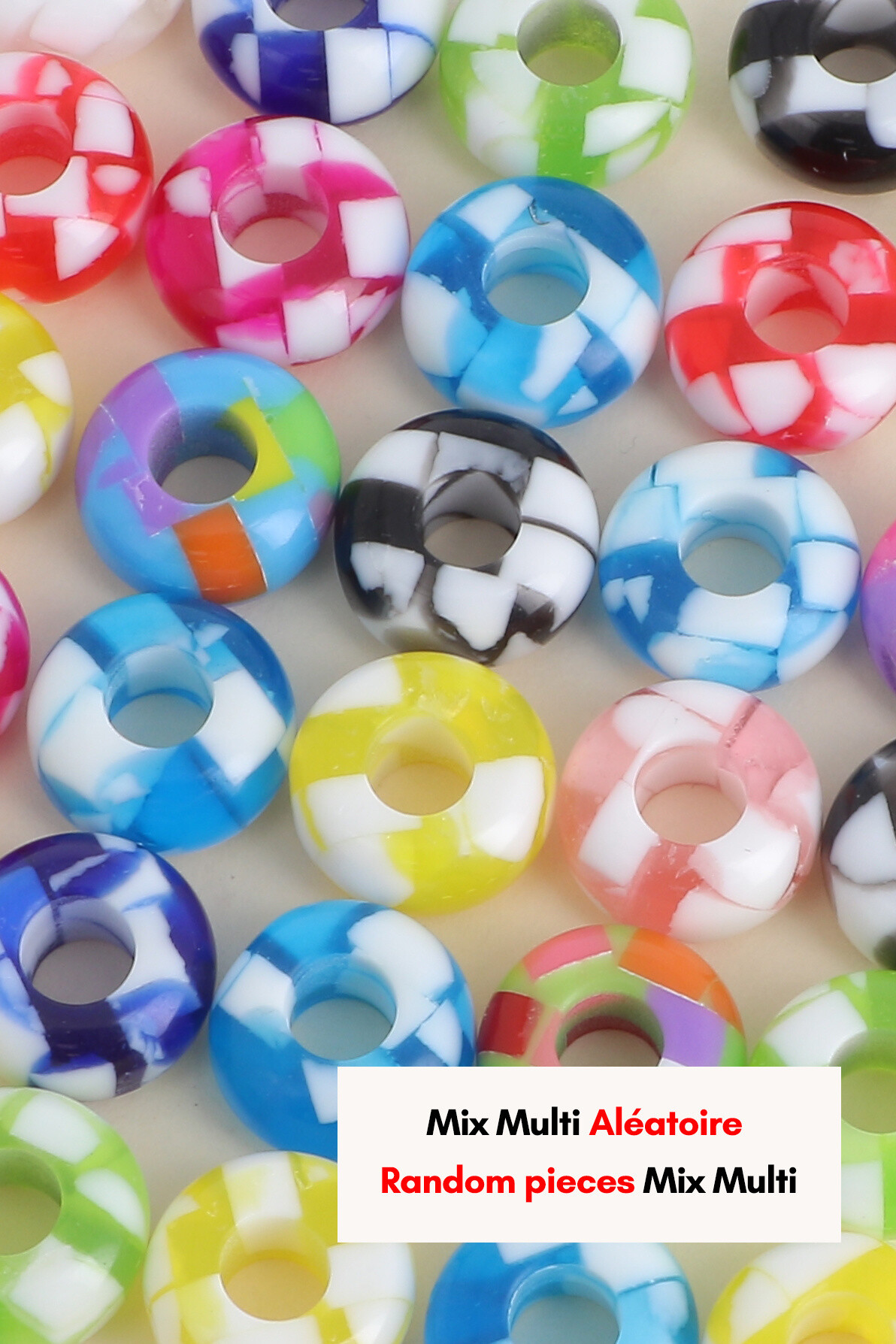 Mayorista Bohm - Donut Pearl en Acetate Facetté Multicolor de 13 mm, vendido por 10 piezas