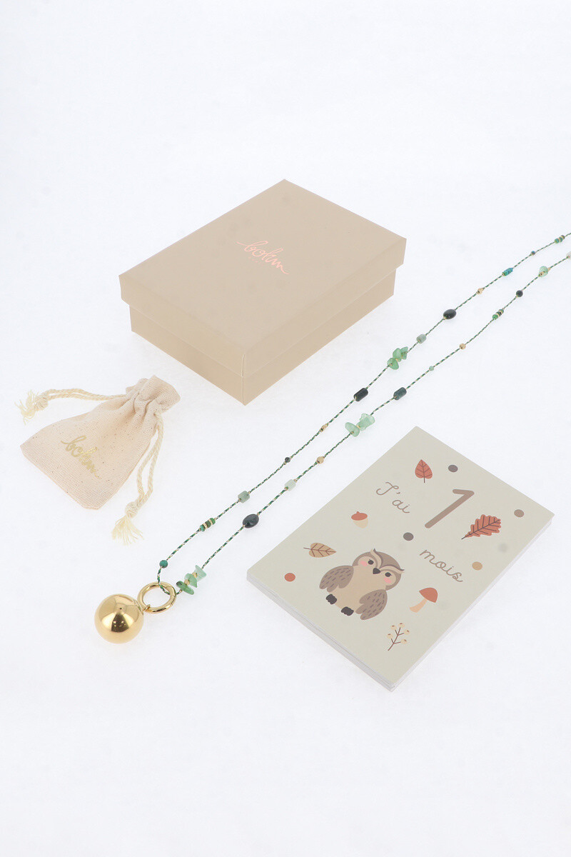 Großhändler Bohm - Bola -Kit / lange Halskette - Schnur und Natursteine ​​und Charme