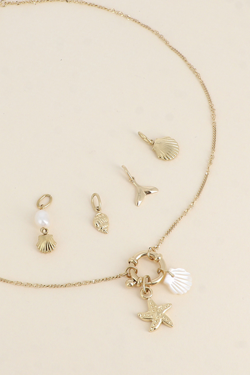Grossiste Bohm - Cartelette SUMMER VIBES Collier et 6 pendentifs (étoile et coquillage nacré)