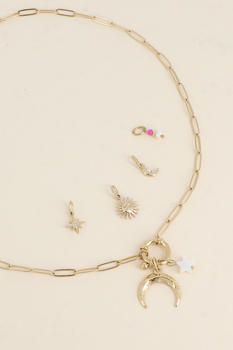 Wholesaler Bohm - CARPEDIEM CARREET COLLIER AND 6 PENDENTIQUES (moon and pearly star)