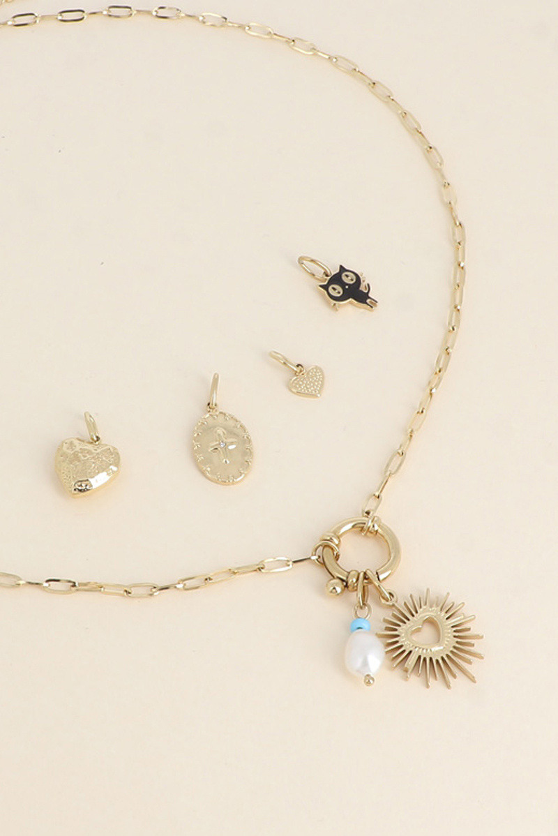 Grossiste Bohm - Cartelette WITH LOVE Collier et 6 pendentifs (coeur et perle d'eau douce)