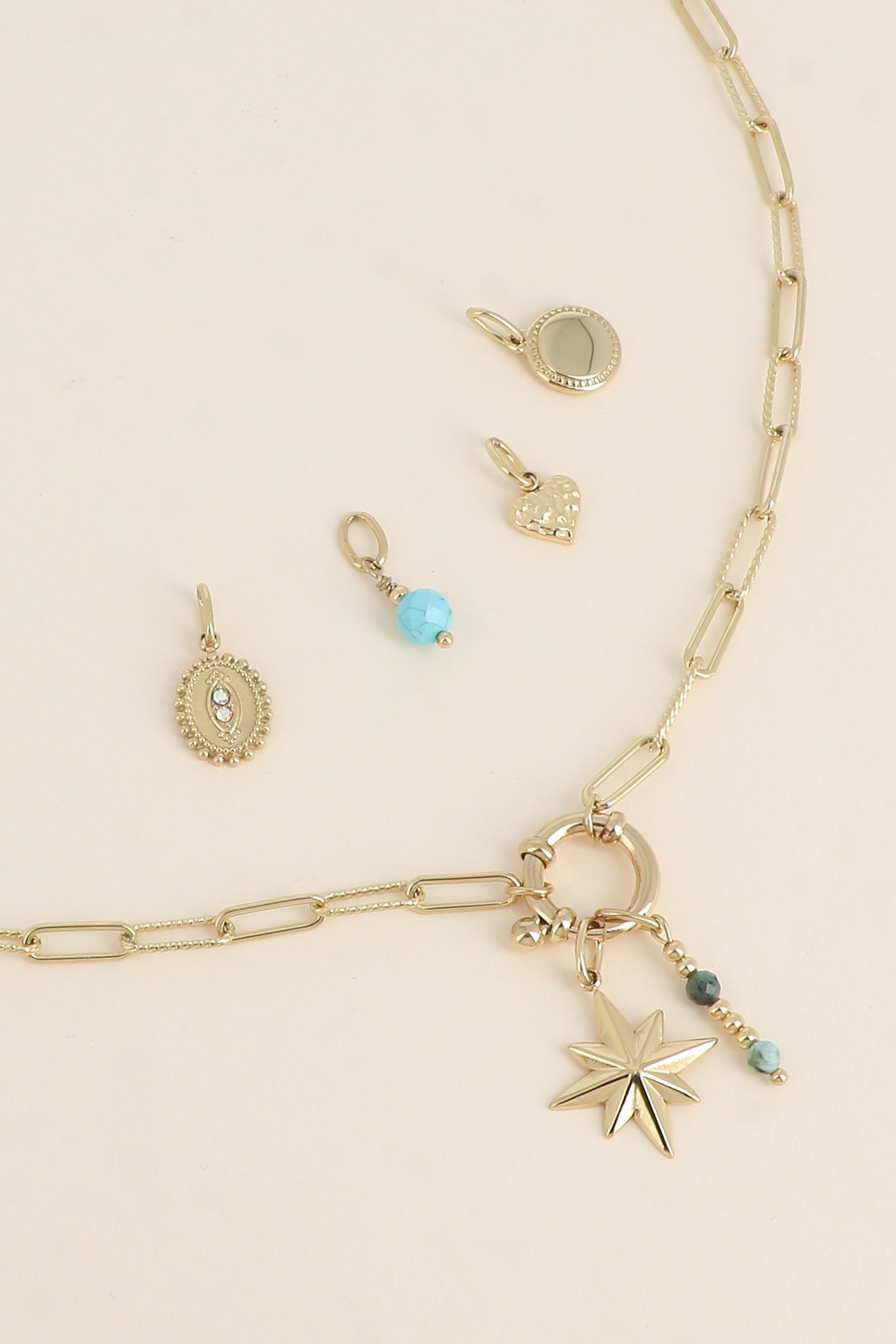Grossiste Bohm - Cartelette WITH LOVE Collier et 6 pendentifs (étoile et pierres naturelles)