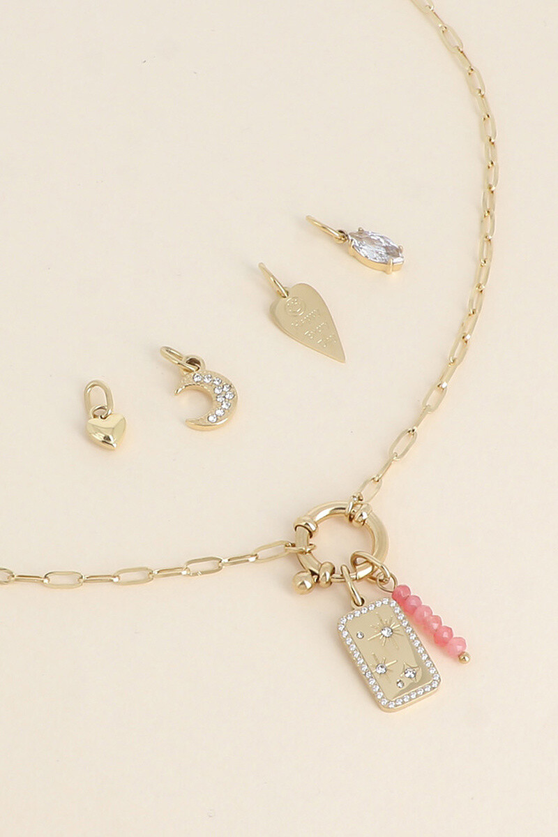 Grossiste Bohm - Cartelette WITH LOVE Collier et 6 pendentifs (étoiles et pierres naturelles)