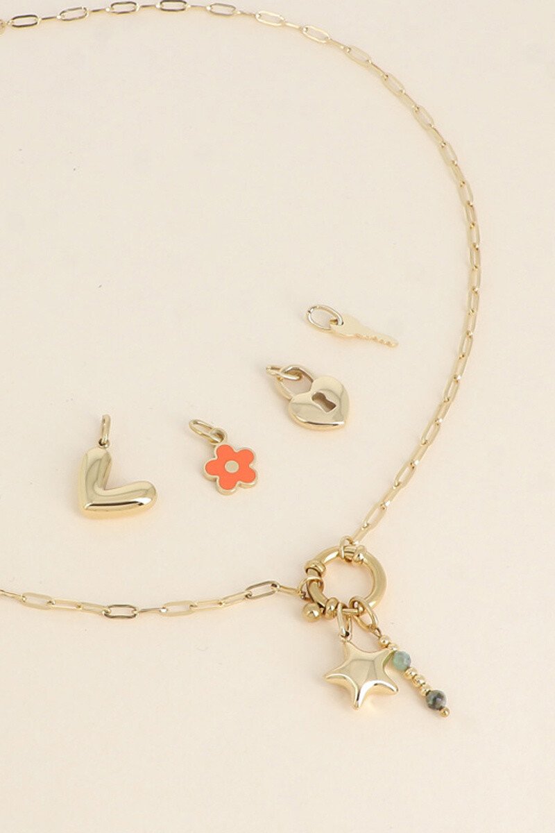 Grossiste Bohm - Cartelette WITH LOVE Collier et 6 pendentifs (étoile et pierres naturelles)