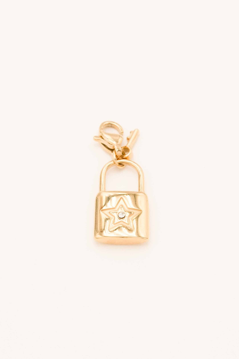 Mayorista Bohm - Charm Cadina - candado con llave y estrella con cristal