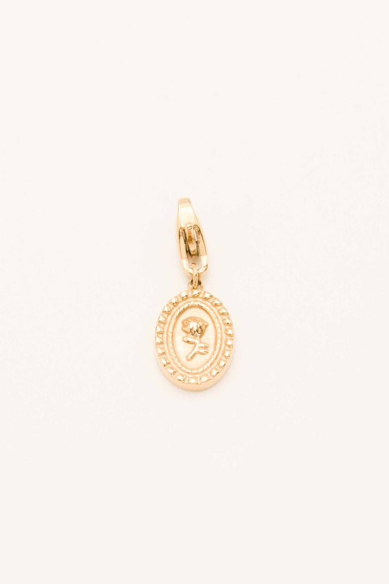 Mayorista Bohm - Charm Rosatli - colgante de rosa ovalado y grabado