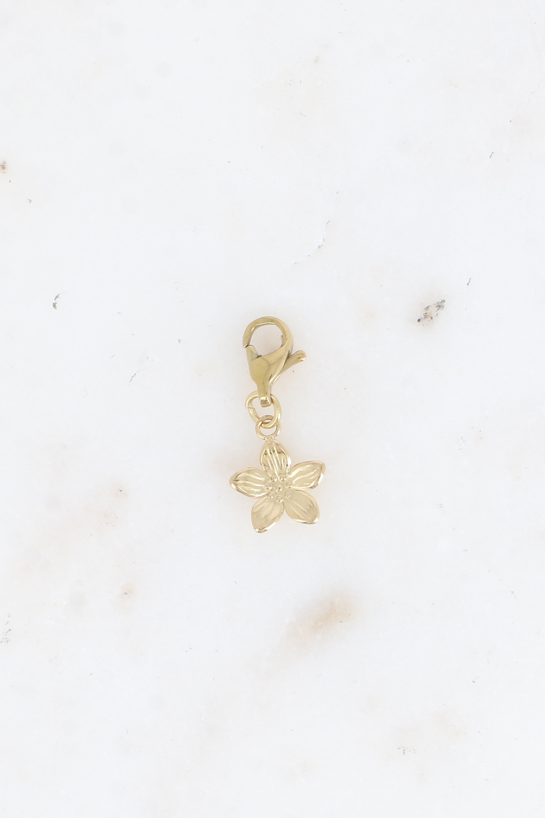 Mayorista Bohm - Charm - flor texturizada en acero inoxidable