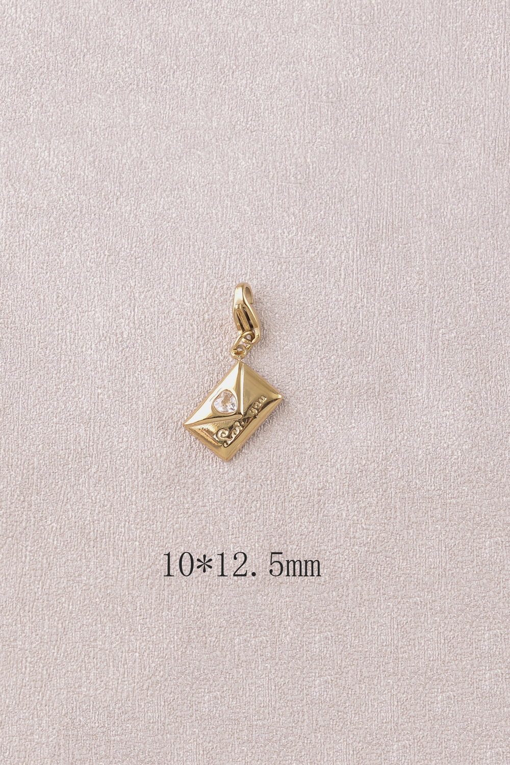 Wholesaler Bohm - Charm - Love letter, envelope, heart crystal, and inscription Love you