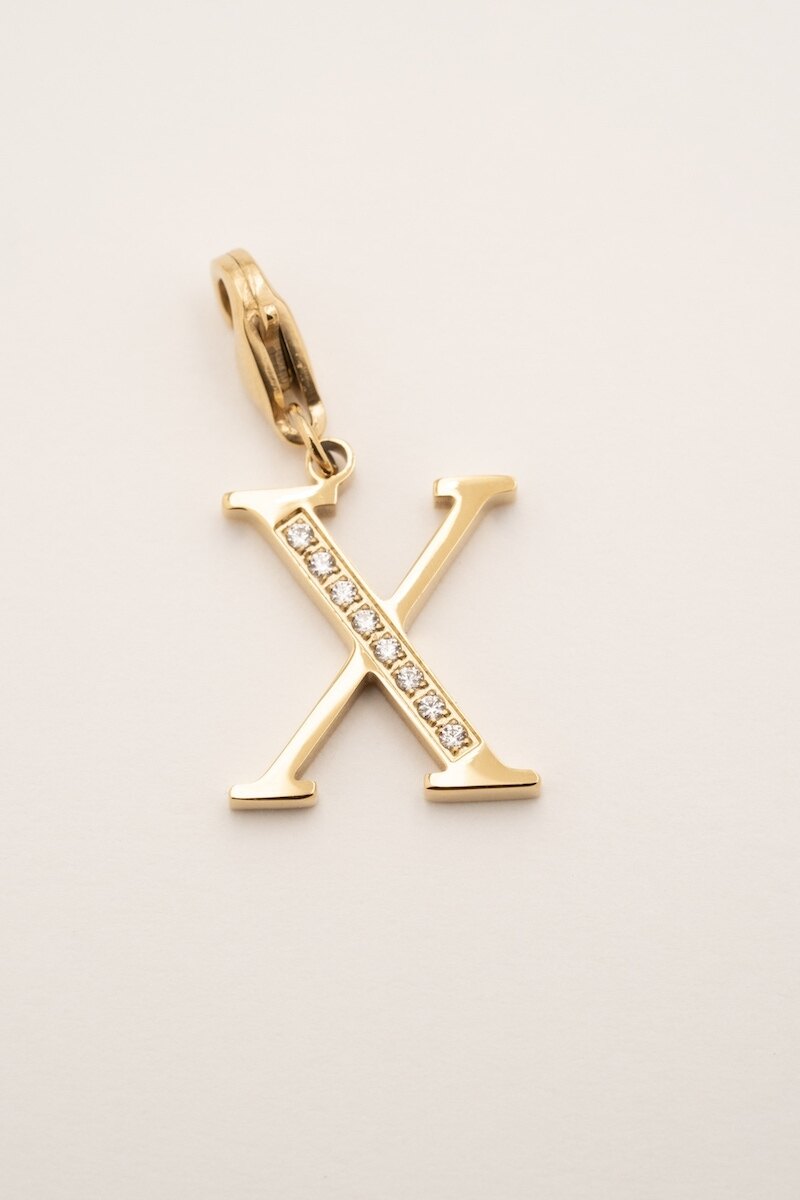 Wholesaler Bohm - Hova Charm - white gold - letter X