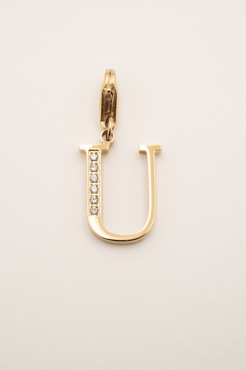 Wholesaler Bohm - Hova Charm - white gold - letter U