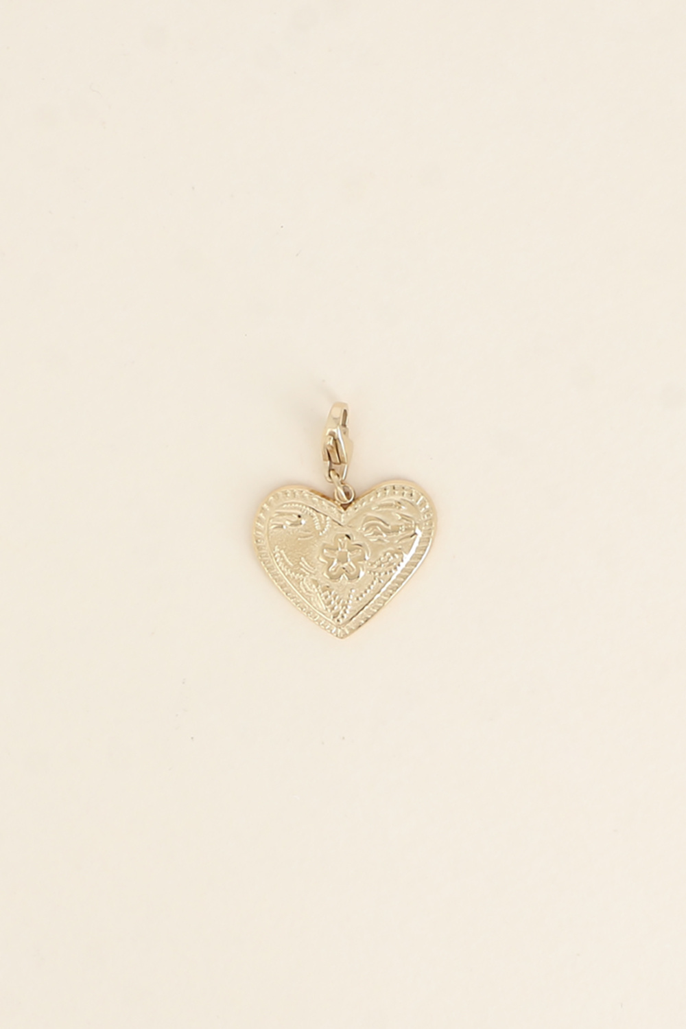 Wholesaler Bohm - Charm - heart with textured floral patterns