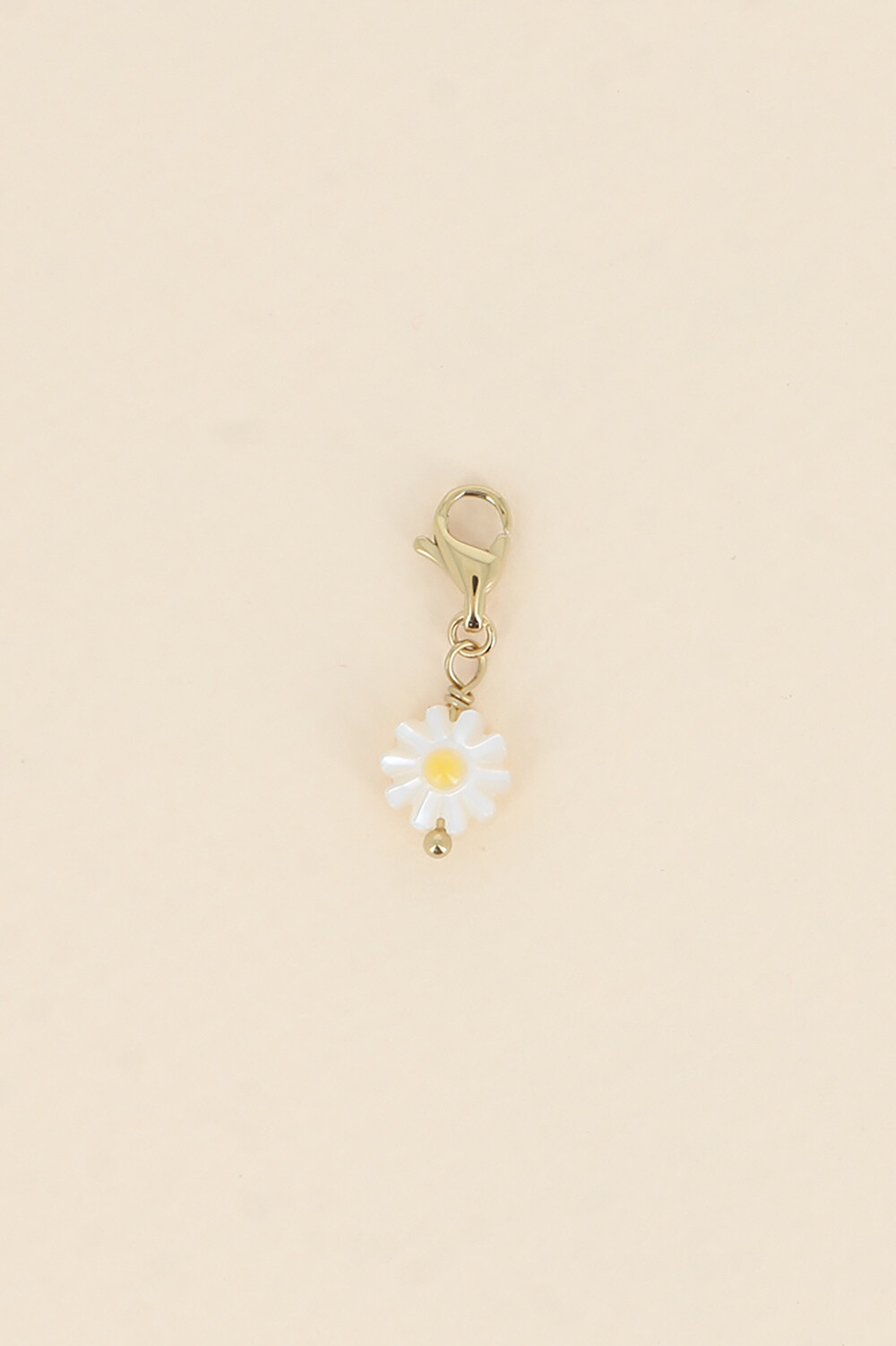 Wholesaler Bohm - Charm - mother-of-pearl flower with enamel touch