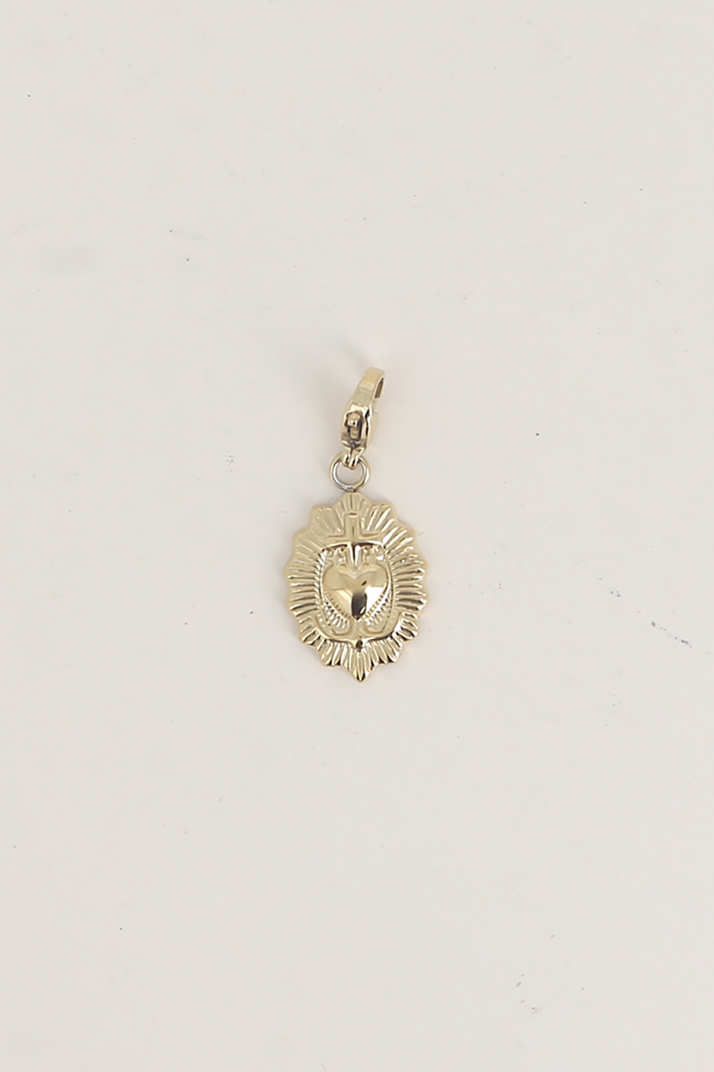 Großhändler Bohm - Charm - ovale Scheibe mit eingraviertem Herz und Kreuz