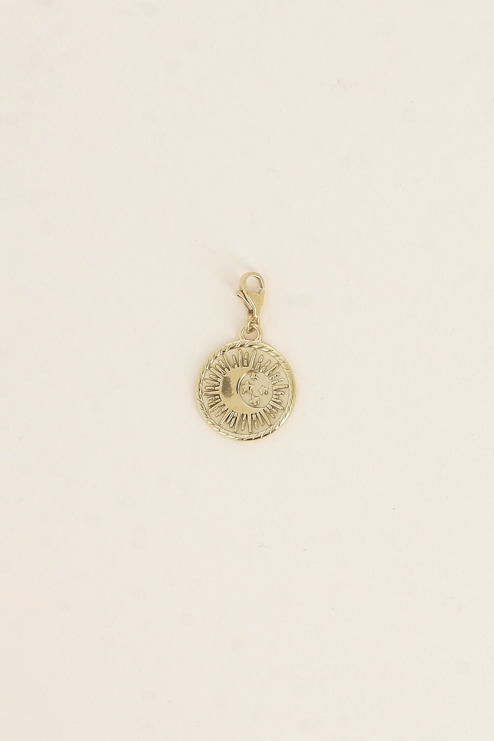 Wholesaler Bohm - Charm - round locket with eclipse (moon, sun, star)