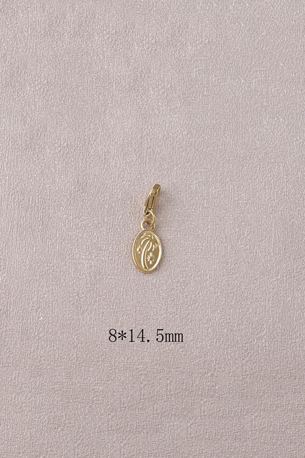 Wholesaler Bohm - Charm - oval medallion and palm tree - set of 3 pcs