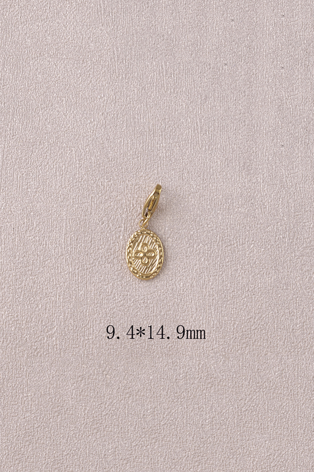 Großhändler Bohm - Charm - ovaler Medaillon und Kleeblatt - Set aus 3 Stück