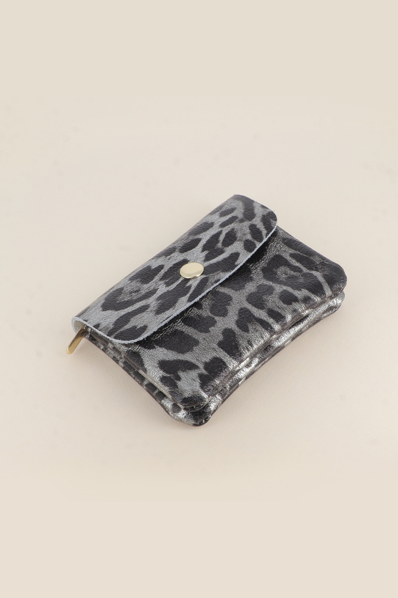 Grossista Bohm - Portamonete Babylone - leopardo, vera pelle di vacchetta made in Italy