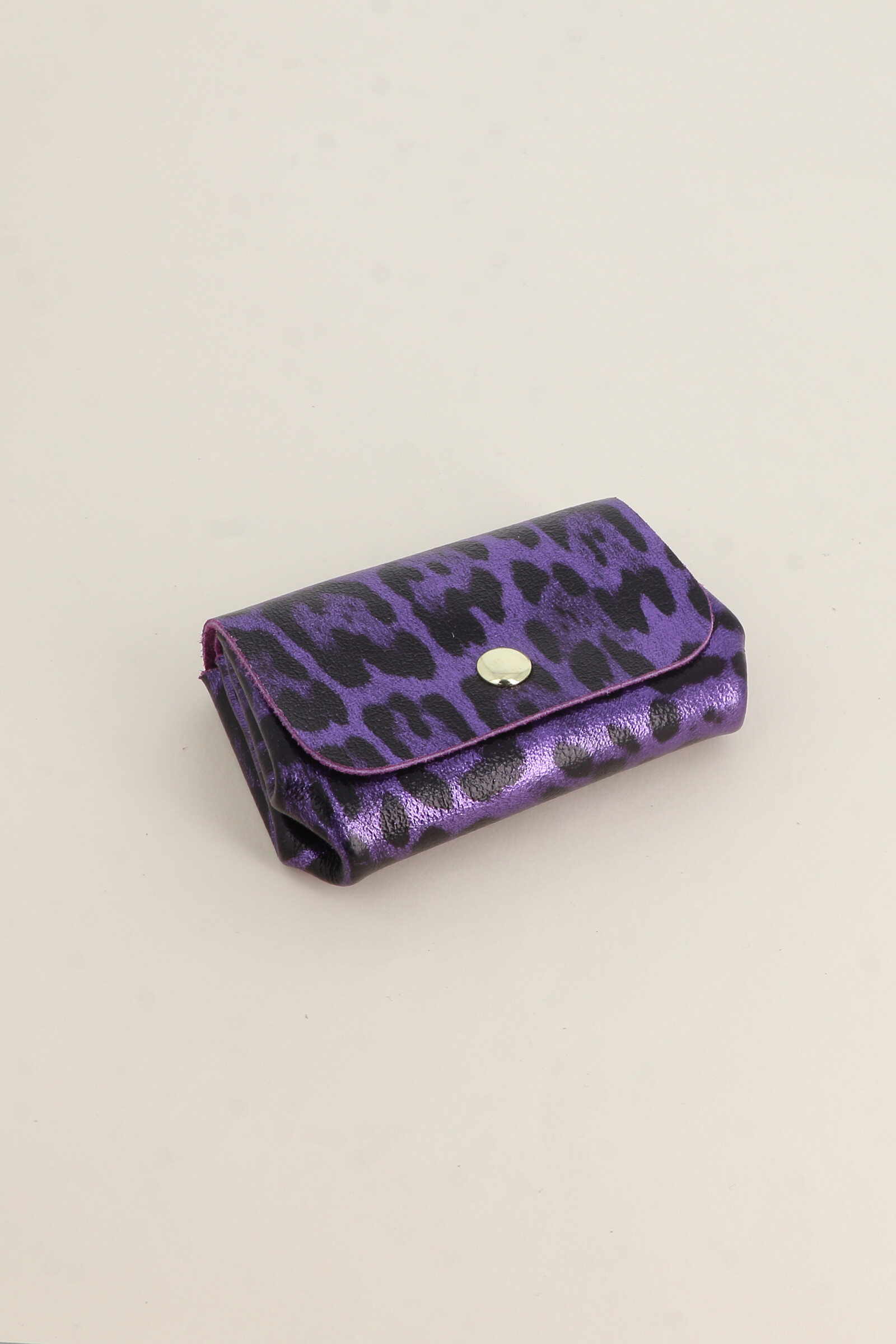 Wholesaler Bohm - Brussels coin purse - leopard, genuine cowhide leather made in Italy