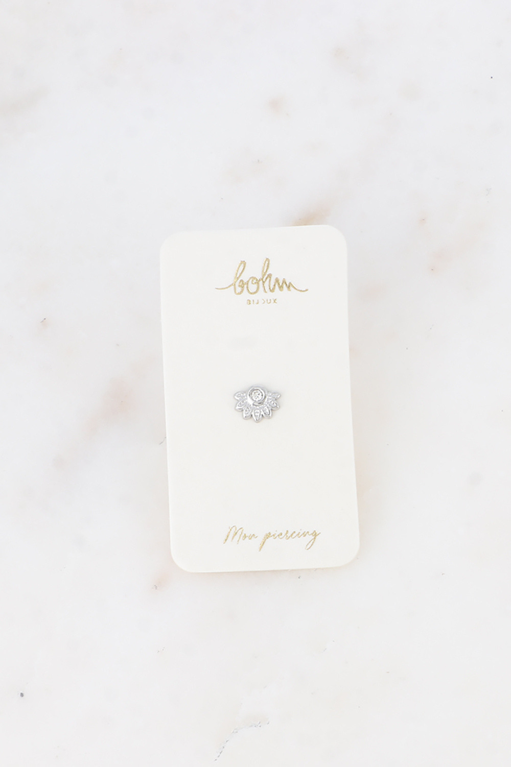 Grossiste Bohm - Piercing - cristal et demi cercle avec feuillage