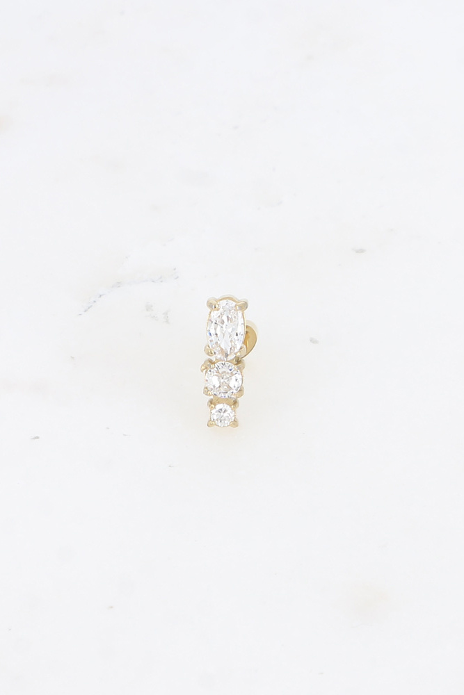 Grossiste Bohm - Piercing - 3 oxydes de zirconium, ovale et ronds