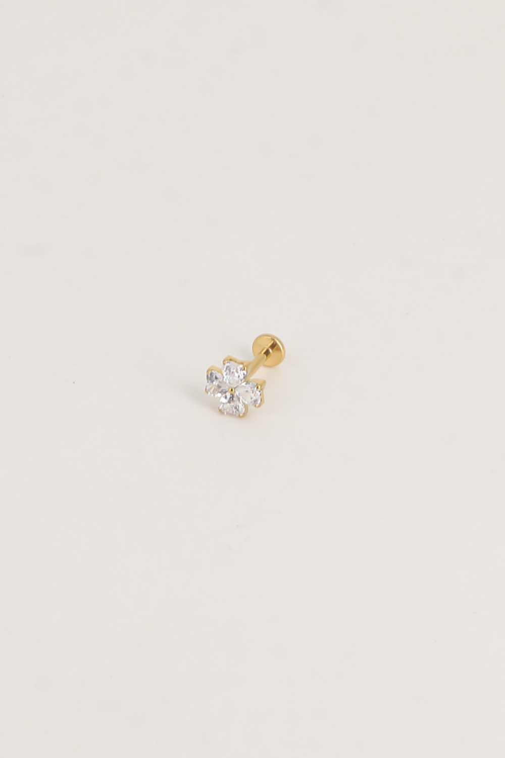Mayorista Bohm - Piercing de titanio - trébol de cristal