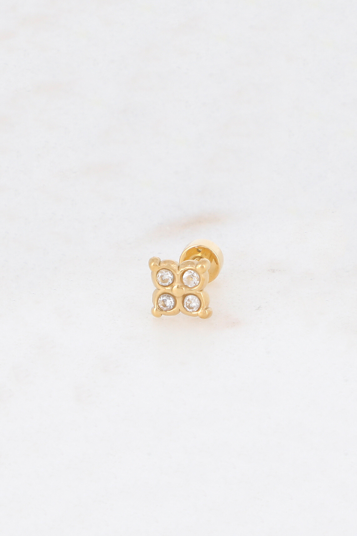 Großhändler Bohm - Piercing - Kleeeffekt mit 4 Kristallen