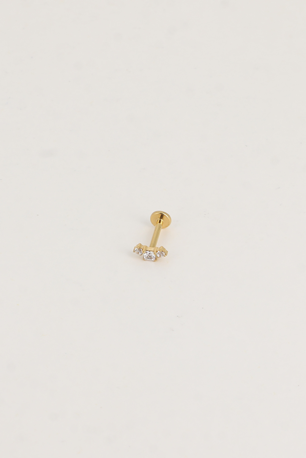 Mayorista Bohm - Piercing de titanio - cristal cuadrado y 2 cristales redondos