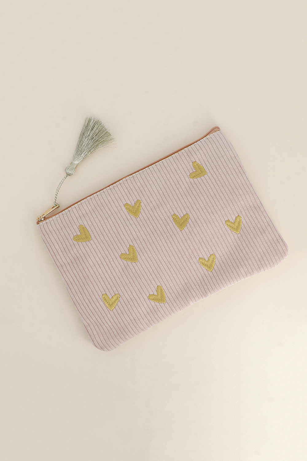 Wholesaler Bohm - Pencil case - Hearts - corduroy - 20 X 14 CM