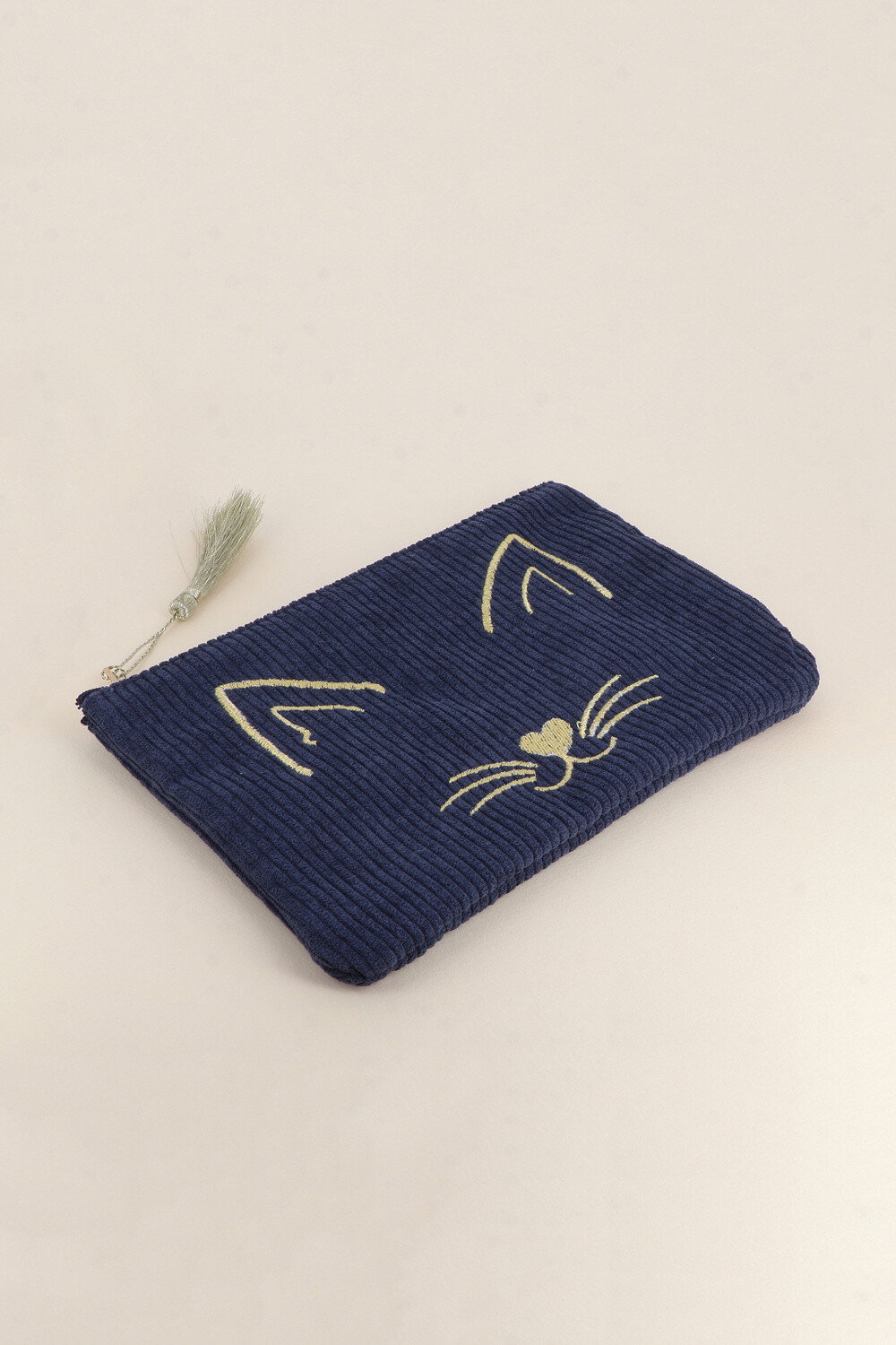 Grossista Bohm - Astuccio - testa di gatto - velluto a coste - 20X14CM