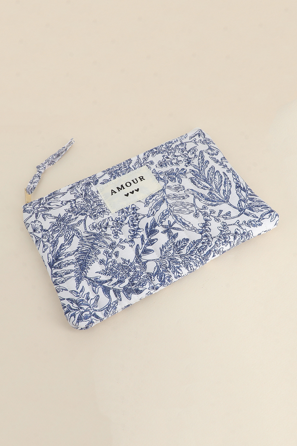 Grossiste Bohm - Trousse côtelée - AMOUR et coeur, motifs fleuris imprimés