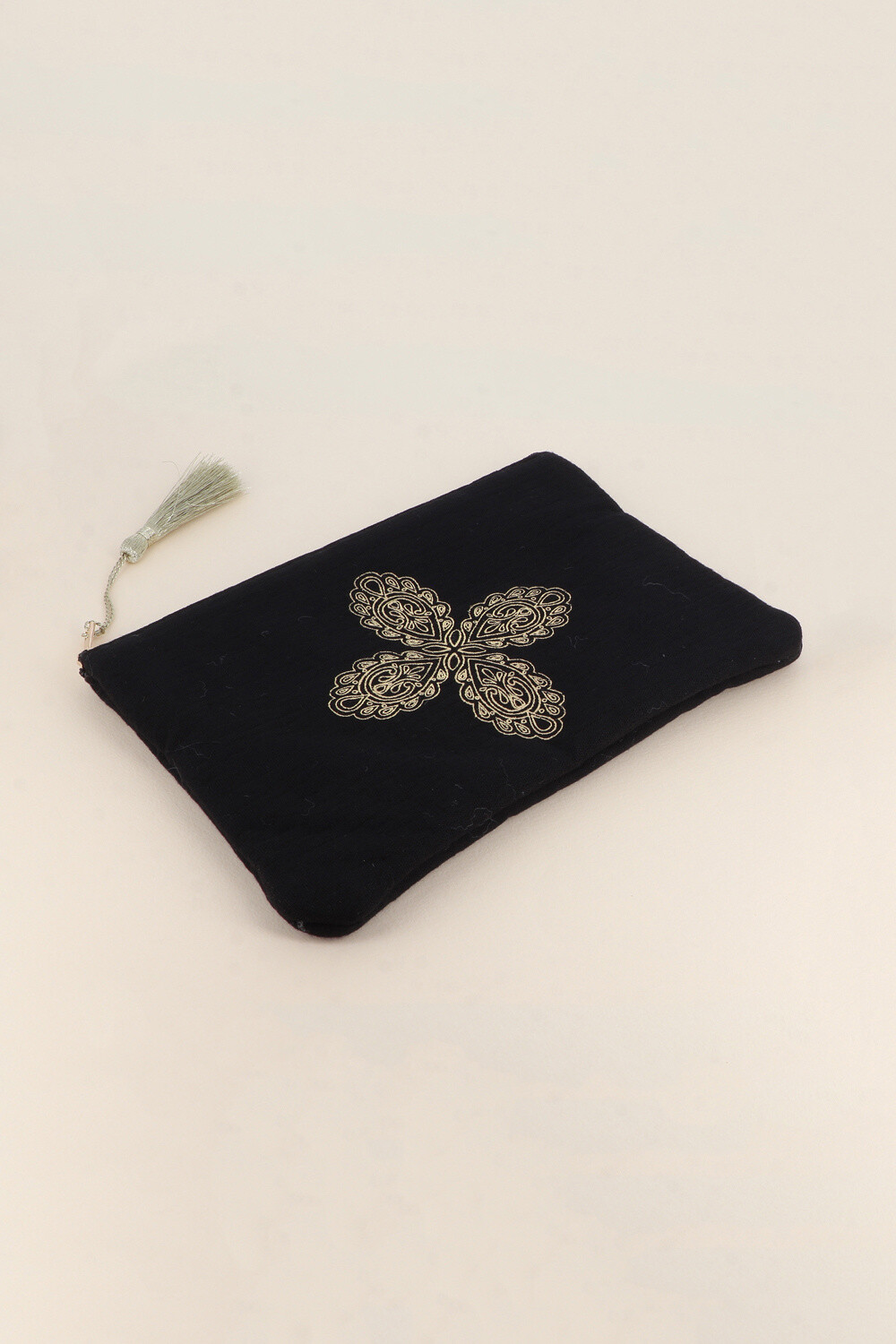 Großhändler Bohm - Federmäppchen aus Baumwolle – Blumenkreuz – 20 x 14 cm