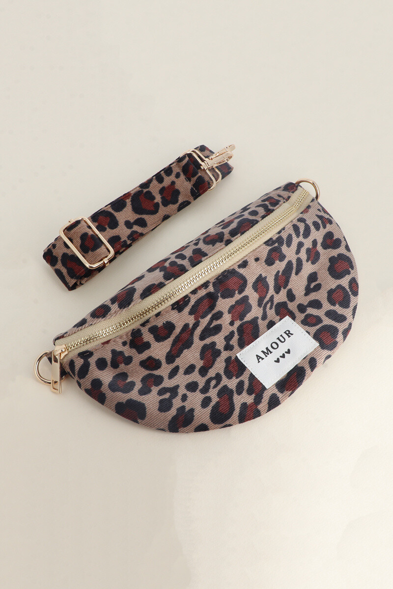 Großhändler Bohm - Bauchgürteltasche / Schultergurt - bedruckte Leopardenmuster