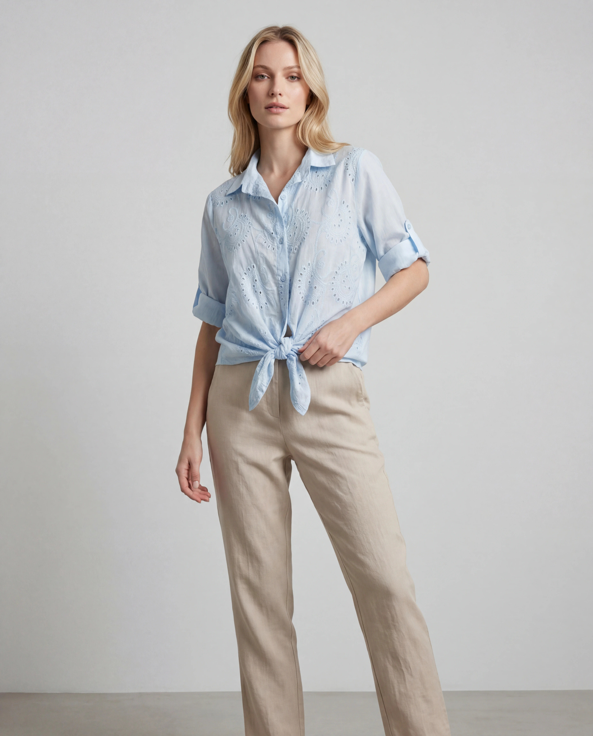 Wholesaler BONNY - Embroidered shirt with front knot