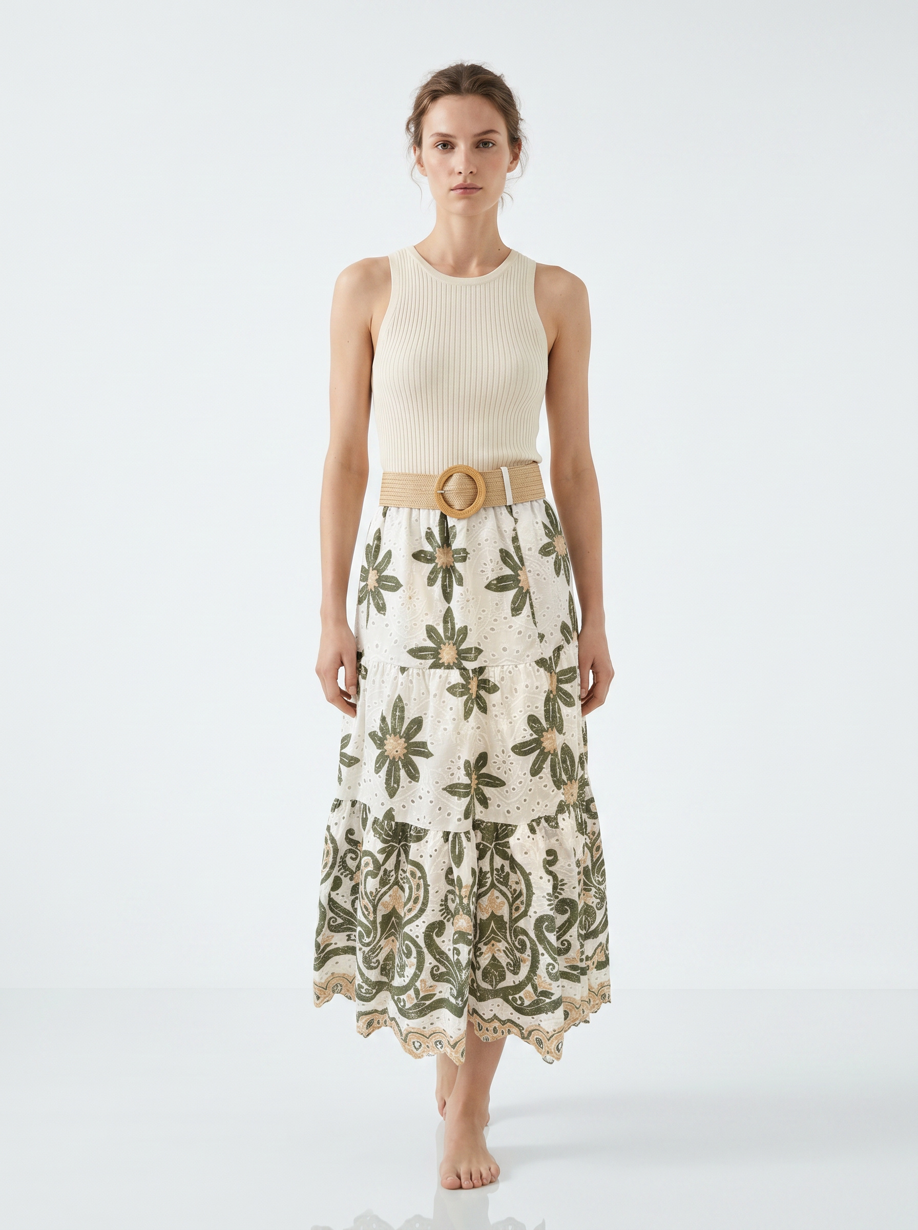 Mayorista BONNY - Falda midi boho floral