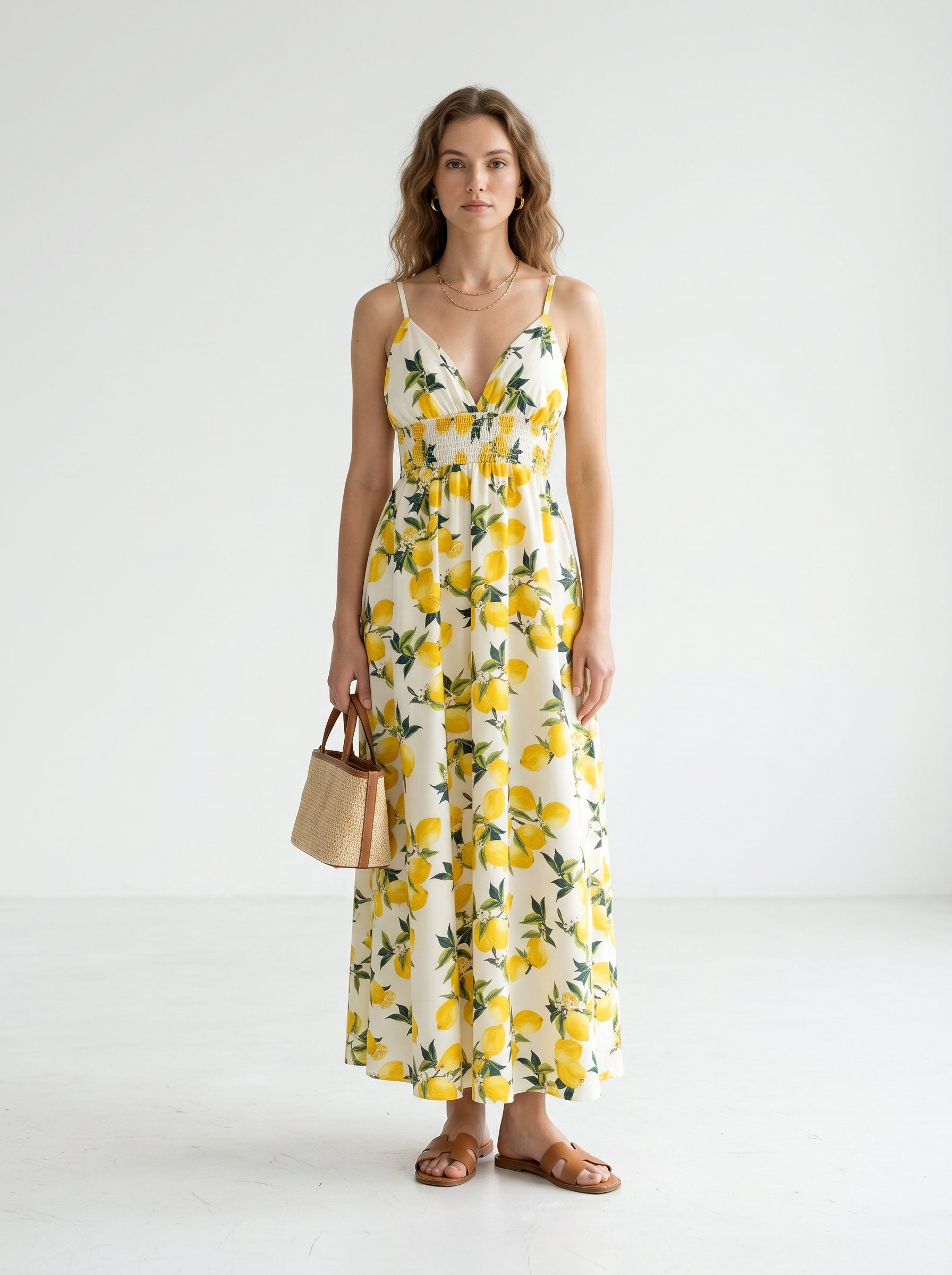 Wholesaler BONNY - Long dress with lemon print