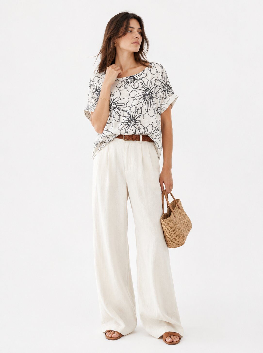 Wholesaler BONNY - Floral Linen Sweater