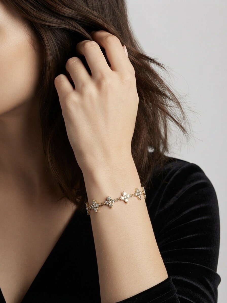 Grossista BRILLANDOR - Bracciale Trifoglio Loto