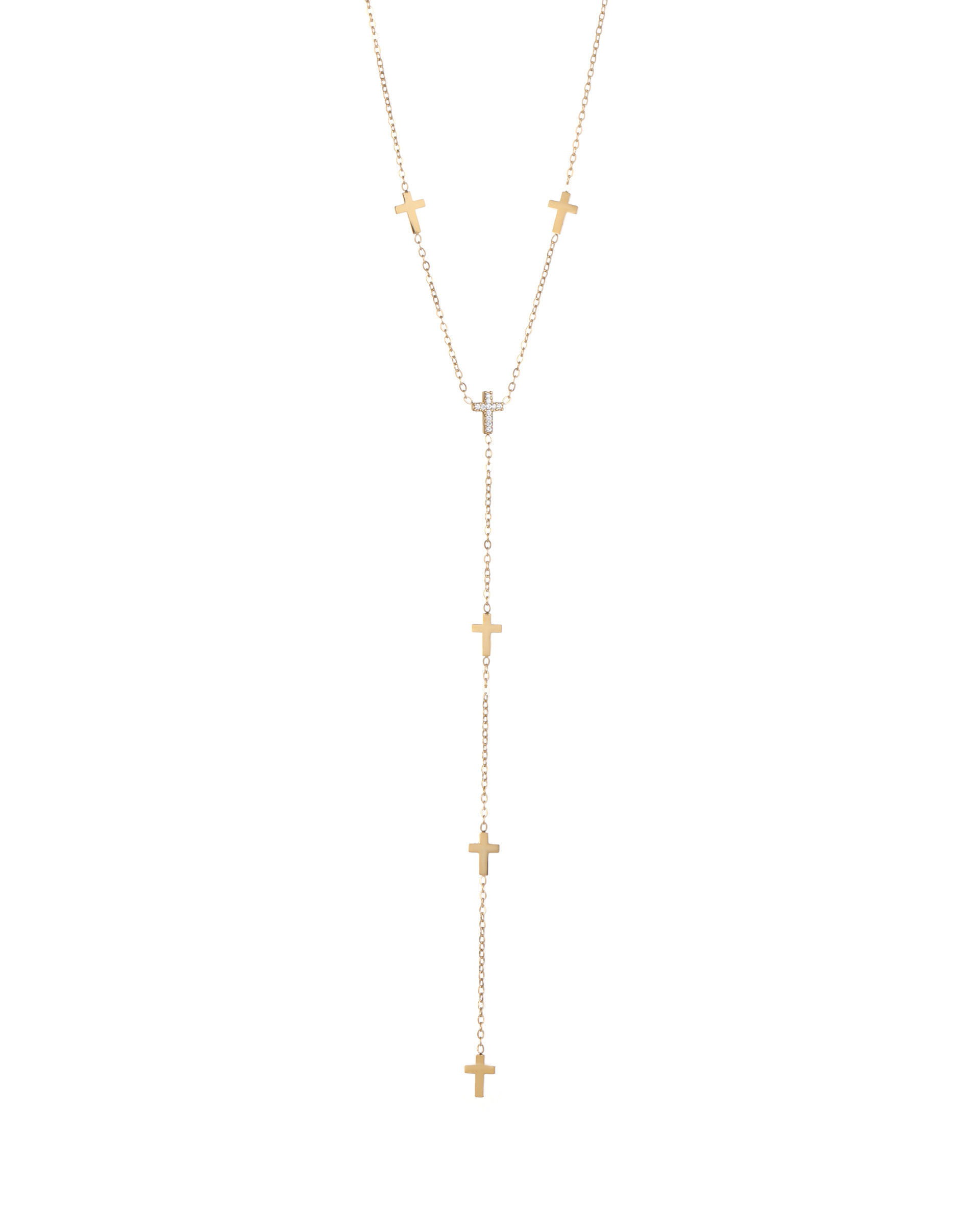 Mayorista BRILLANDOR - Collar de cruz de rosario en forma de Y